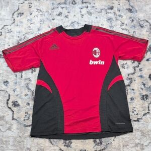 Adidas AC Milan Soccer Training Jersey 2008 Sz Youth Med Red/Blk Bwin Formotion